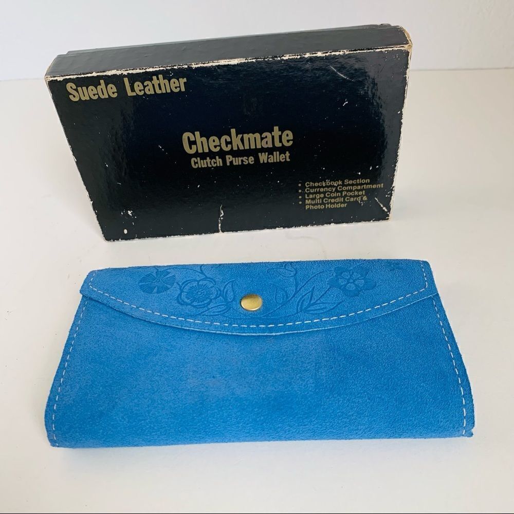 -‎ VTG Custom Craft Checkmate Suede Leather Wallet